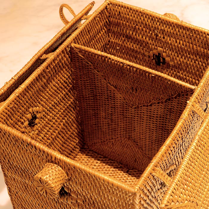 アタで編まれたコスメバッグ[ハイタイプ] バスケット インテリア 収納ケース 整理ボックス バリ アジアン雑貨