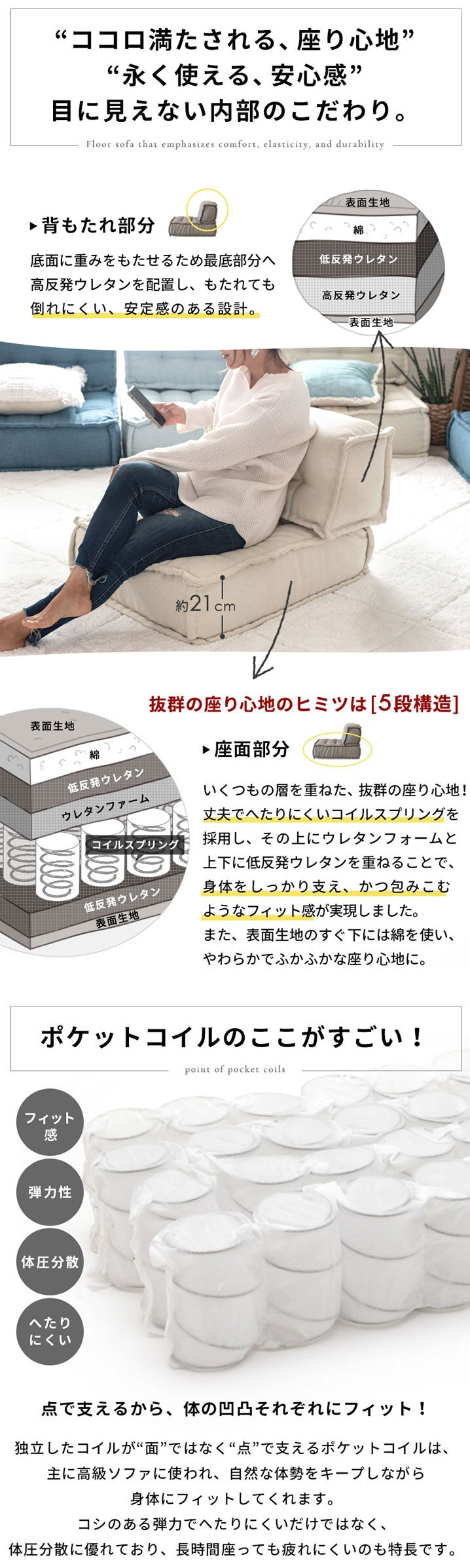 楽天市場】【最大800円オフクーポン配布中！】 フロアソファ