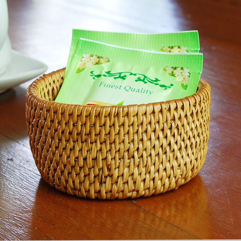 アタで編まれた小さな筒形ケース アジアン バリ アジアン雑貨