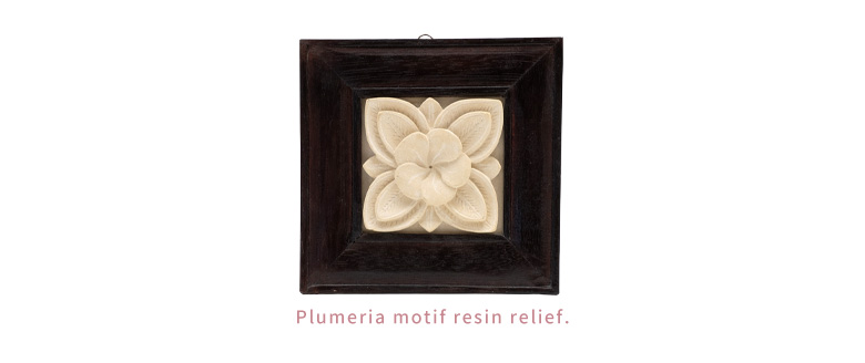 flower motif resin relief