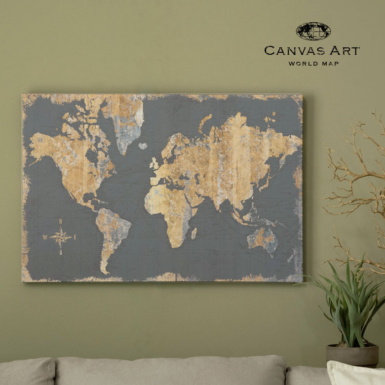 ワールドマップ。世界地図。壁掛けキャンバスアート。