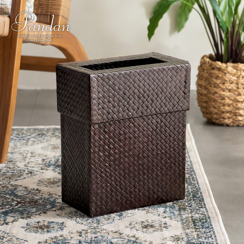 インドネシア バリ島の職人が作った天然素材パンダンのごみ箱