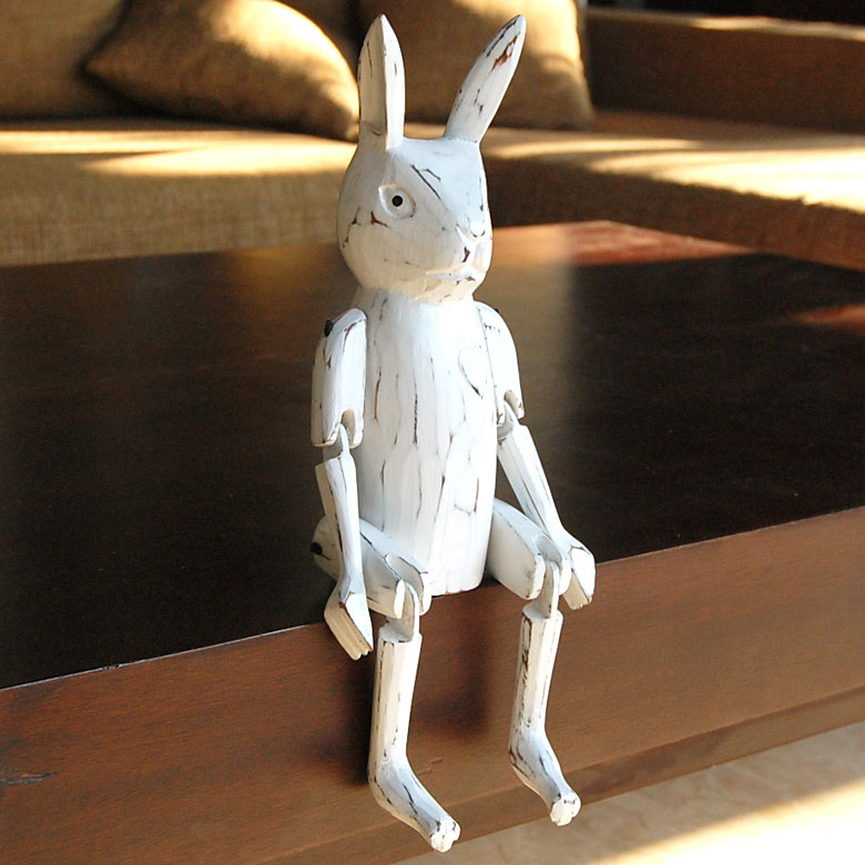 木彫りのパペット[ウサギ]