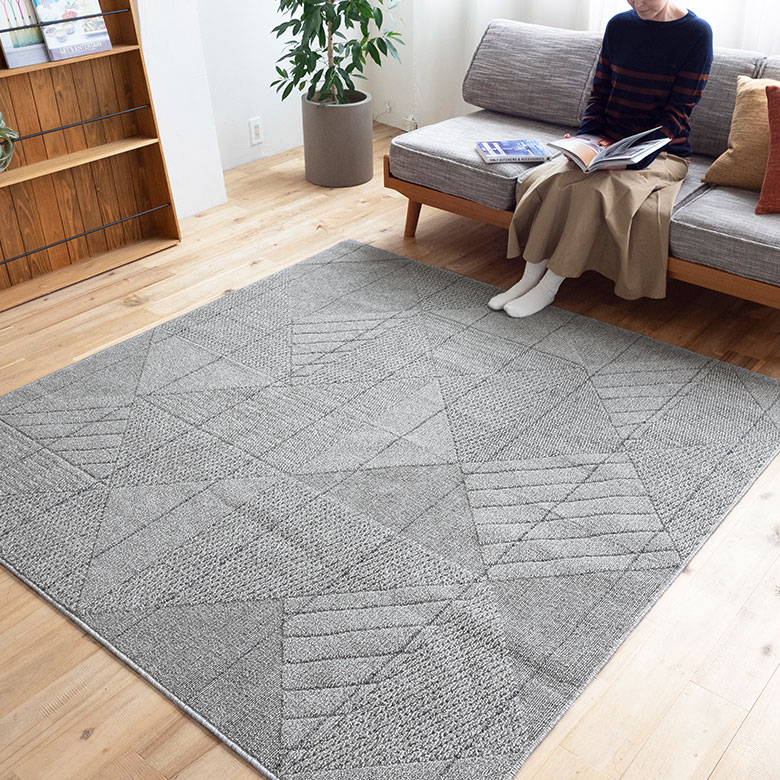 高い品質 ラグマット 約2畳 絨毯 極厚毛足約 約185cm×185cm 絨毯