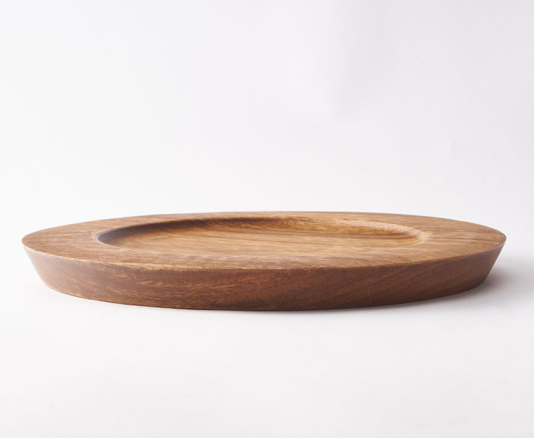 プレート お皿 皿 天然木 木製 アカシア ウッド Lサイズ 約 W 25cm D 