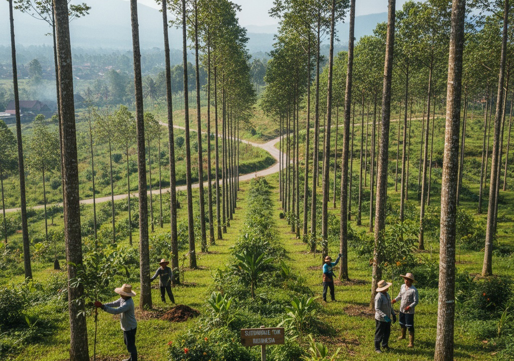インドネシアの持続可能なチーク植林