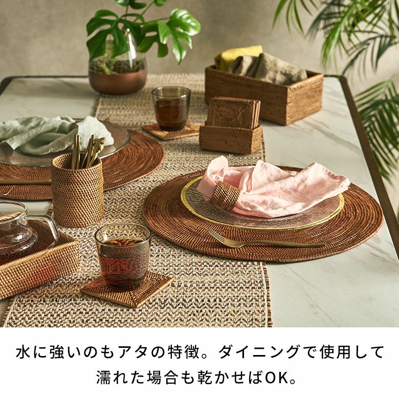 天然素材 バリ島産 アタ ランチョンマットBOXセット 大小各6枚入り 天然素材 バリ島産 アタ ランチョンマットBOXセット 大小各6枚入り