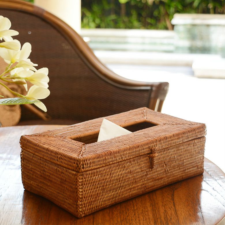 アタ製ティッシュケースカバー[ハイクオリティ][2802]【バリ雑貨