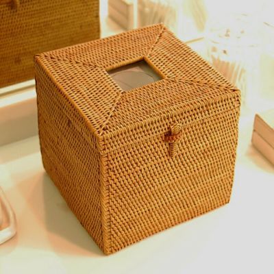 フタに穴のあいたアタ製 アジアン ごみ箱[円柱形][2008 2010