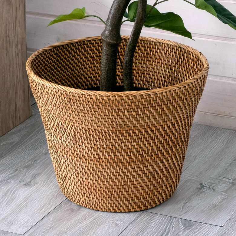 プランターカバー ゴミ箱 バスケット かご シーグラス Mサイズ バイ