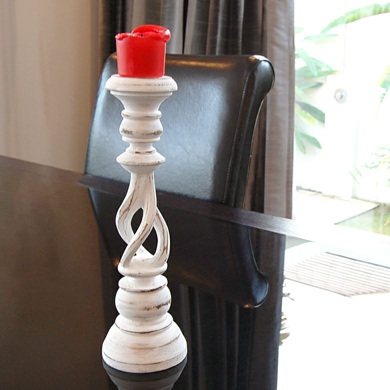 木彫りのアンティーク調 アジアン キャンドルスタンド[8041]【ろうそく