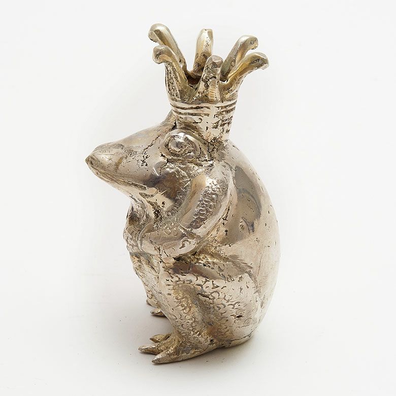 アジアンオブジェ[カエルの王様Lサイズ][9501]【かえる 蛙 王冠 真鍮製