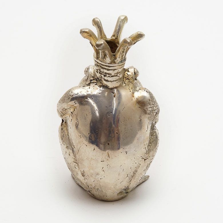 アジアンオブジェ[カエルの王様Lサイズ][9501]【かえる 蛙 王冠 真鍮製