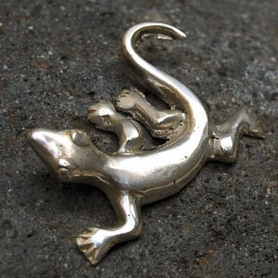 真鍮でできたヤモリの アジアン オブジェ Cタイプ バリ 雑貨