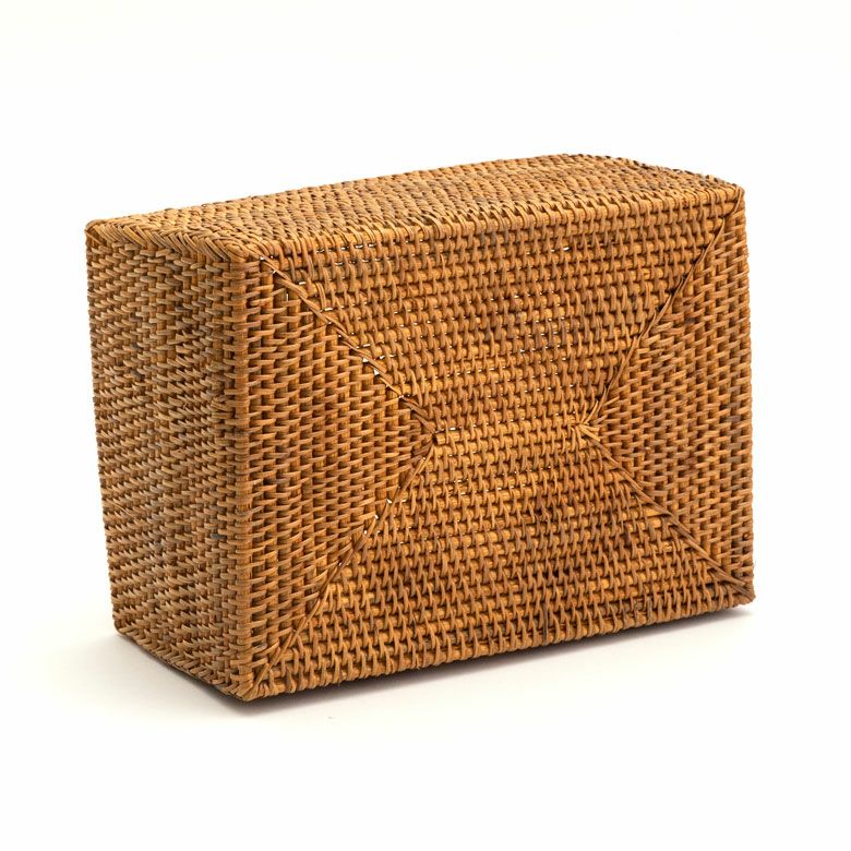 ラタンで編まれた四角い収納ボックス 長方形[10683]【バリ雑貨 アジア