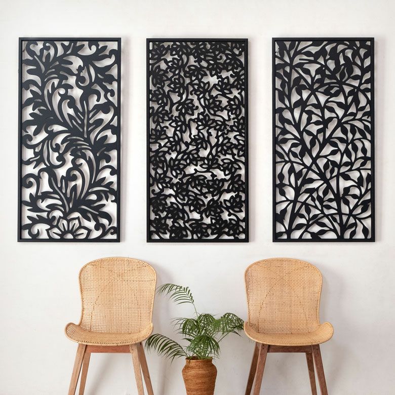 バリ島のリーフをモチーフにした長方形の大きなアートパネル[60×120cm][10789]【木彫りの壁掛けインテリアレリーフ欄間木製彫刻アート絵画パネルオブジェウォールデコレーション壁掛けアートアジア雑貨アジアン雑貨モダンおしゃれ】