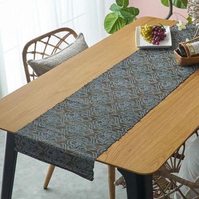 テーブルランナー テーブルクロス アラベスク模様 天然素材 ウォーターヒヤシンス 約 W 150cm D 36cm H 0.3cm テーブルライナー テーブルカバー  ダイニングテーブル グリーン 緑色 オリーブ おしゃれ 可愛い 装飾 