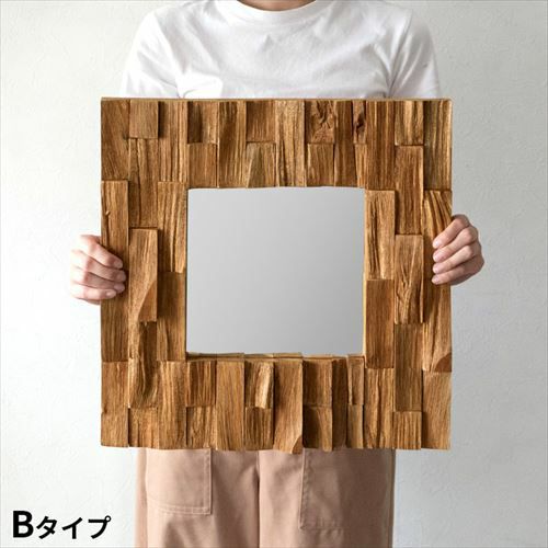 M♢ヴィンテージ 木製 ウォールミラー 木枠 壁掛け