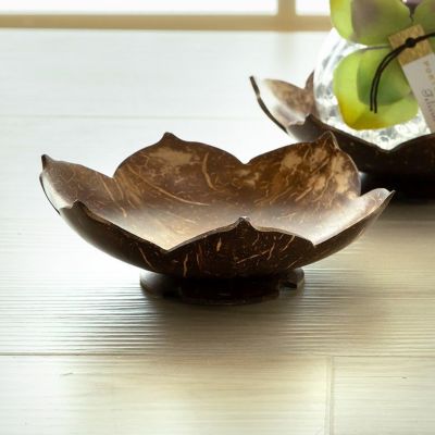 ココナッツシェルの花型デコレーショントレイ[11275]【かわいい アクセサリー アクセサリートレイ アジアン雑貨 アジア雑貨 キャッシュトレイ トレイ ナチュラル バリ雑貨 小物入れ 木製 おしゃれ ウッドトレイ デス