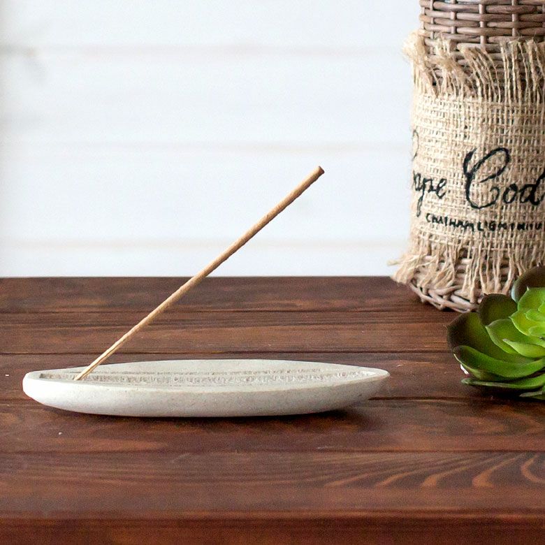 ストーンで出来たサーフボード型のお香トレー(12480)【インセン