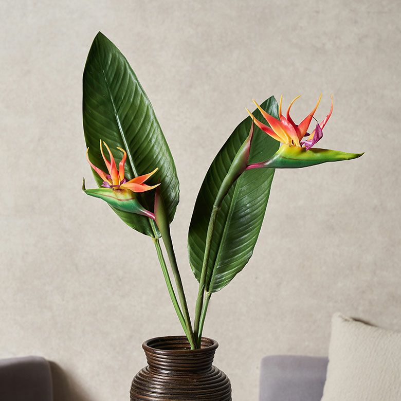 水やり不要のリアルな造花 ストレリチア（極楽鳥花）のアーティ