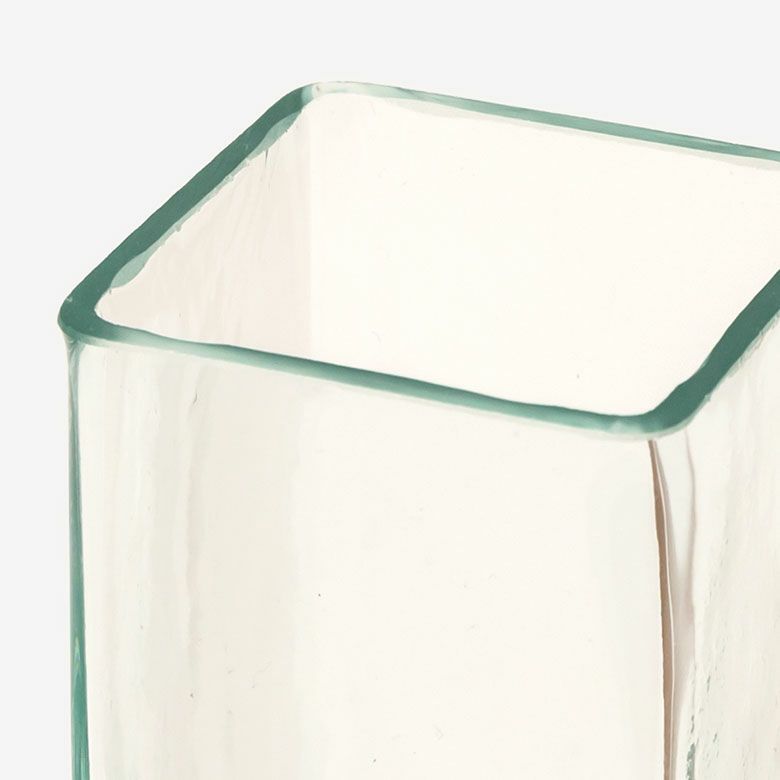 一輪挿し 花瓶 ガラス ウッド 木製 スクエア グリーン 緑 ブルー 水色
