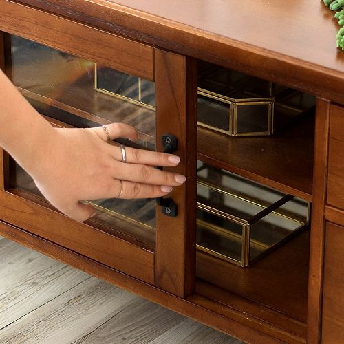 ＼半額SALE／ テレビ台 ローボード ワイド 幅150cm ガラス扉 引き出し 木製 家具