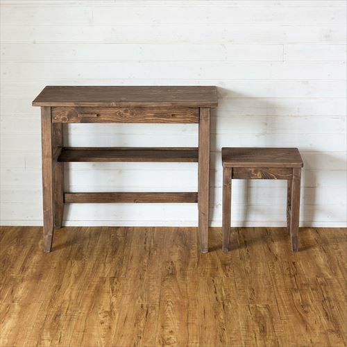 フランス田舎家具 デスク＆スツール 2点セット 木製スツール