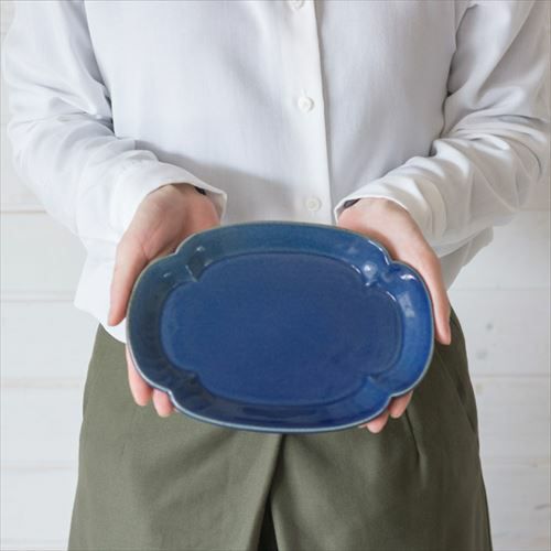楕円皿 21.3cm 陶器製 木瓜皿 中皿 取り皿 [92084-wh 92084-gr 