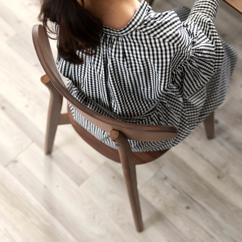 ダイニングチェア 木製 ウォールナット 座面高44cm「Asteion」 [84004