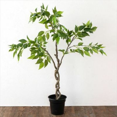 ファイカス ベンジャミン フェイクグリーン 高さ90cm 造花 観葉植物  [94137]【 フェイク アーティフィシャルプランツ グリーン ボタニカル インテリア フィカス ゴムの木 】