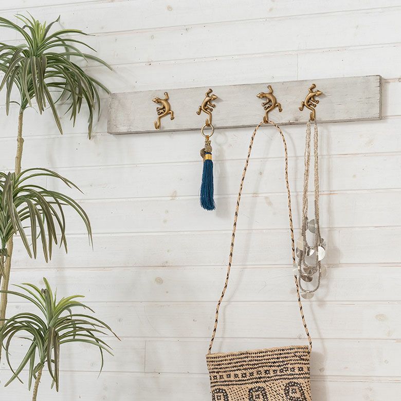 アジアンスタイル 木製フック 4つ 木製フック 4個セット おしゃれ