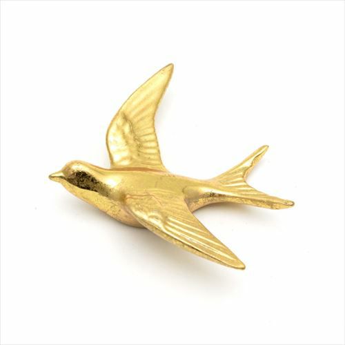 壁飾り バード 鳥 ゴールド 立体 背面フック付き Sサイズ 幅10cm