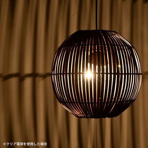 ペンダントライト ボールタイプ 2灯 口金E26 100W バンブー製 LED 対応