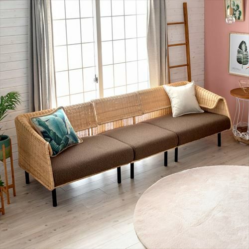 3人掛けソファー ブラウン シミ有 売場展開中！！！