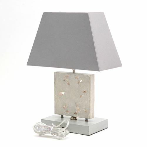 テーブルランプ コットンシェード 木彫り風スタンド 間接照明