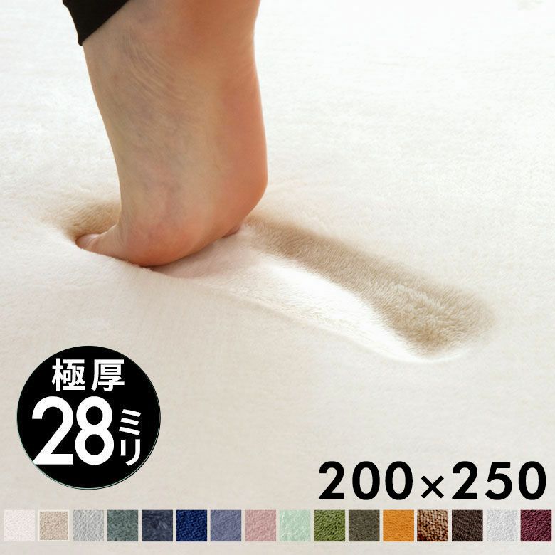 【送料無料】低反発ラグマットマイクロファイバーラグカーペット[200cmx250cm]
