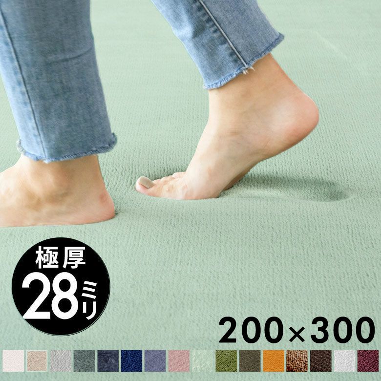 【送料無料】低反発ラグマットマイクロファイバーラグカーペット[200cmx300cm]