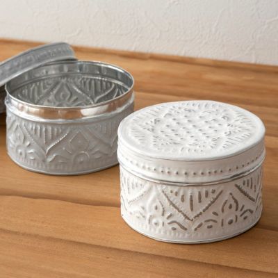 アルミの筒型 アジアン ケース[L][10206]【収納ボックス 収納ケース