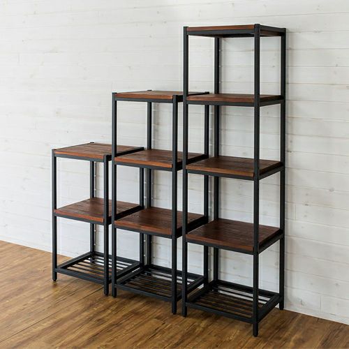 アイアンキューブフレーム 5段2個set シェルフ インダストリアル 店舗什器 ハンガーラック インダストリアル アンティーク 壁面 陳列棚 アイアンキューブフレーム 5段2個set 本棚 書斎 アンティーク風