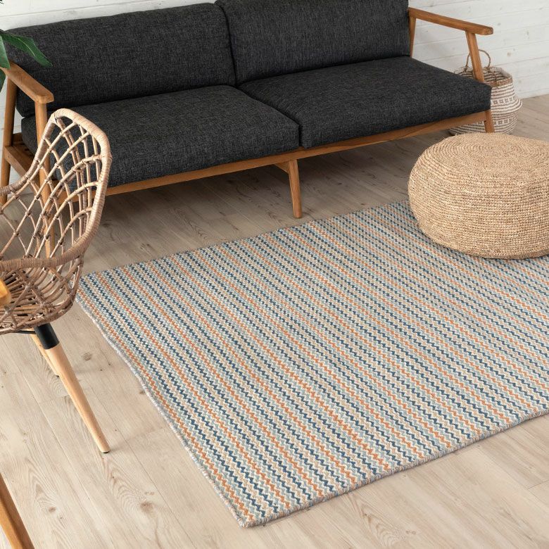 ラグ ラグマット 約140×200cm インド製 ウール コットン