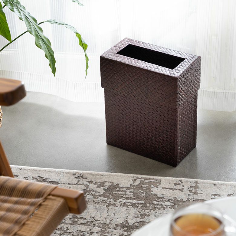 ゴミ箱パンダン製正方形中の袋が見えない被せるタイプ[set-11560set-11561set-11562]【ダストボックスアジアンバリ雑貨アジアン雑貨おしゃれボックス見えないモダンエスニックナチュラルゴミ箱ごみ箱インテリア寝室アジアン雑貨】