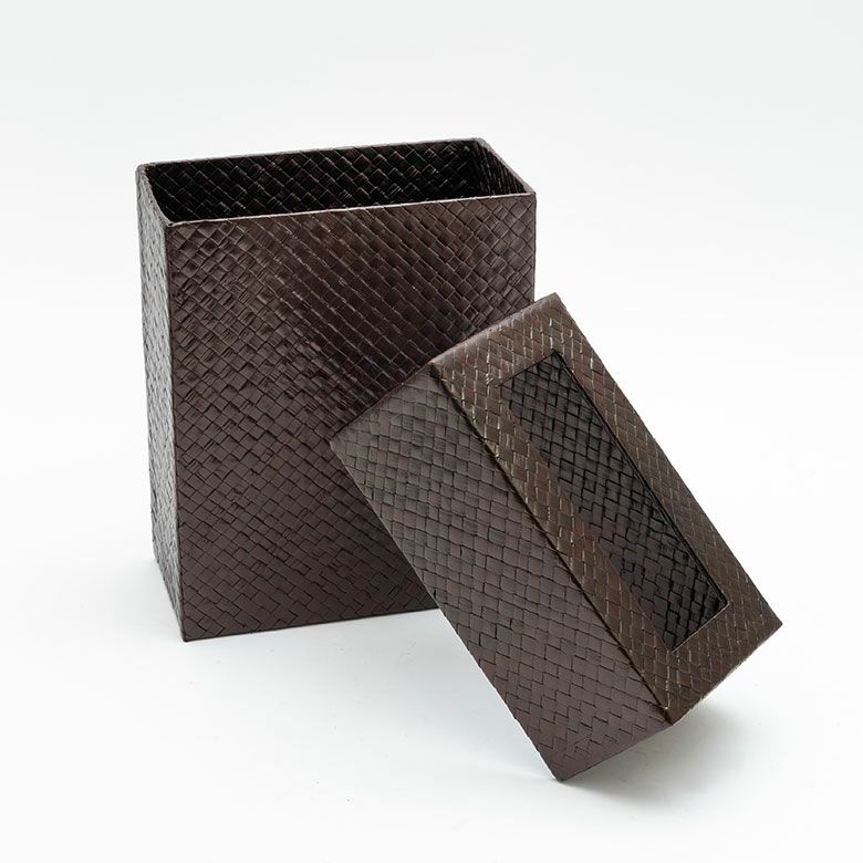 ゴミ箱パンダン製正方形中の袋が見えない被せるタイプ[set-11560set-11561set-11562]【ダストボックスアジアンバリ雑貨アジアン雑貨おしゃれボックス見えないモダンエスニックナチュラルゴミ箱ごみ箱インテリア寝室アジアン雑貨】