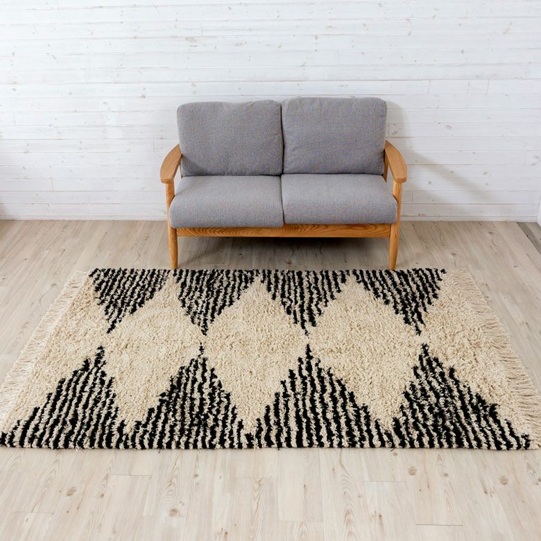 ラグ ラグマット ダイヤ柄 ダイヤモンド シルエッ ト デザイン 140