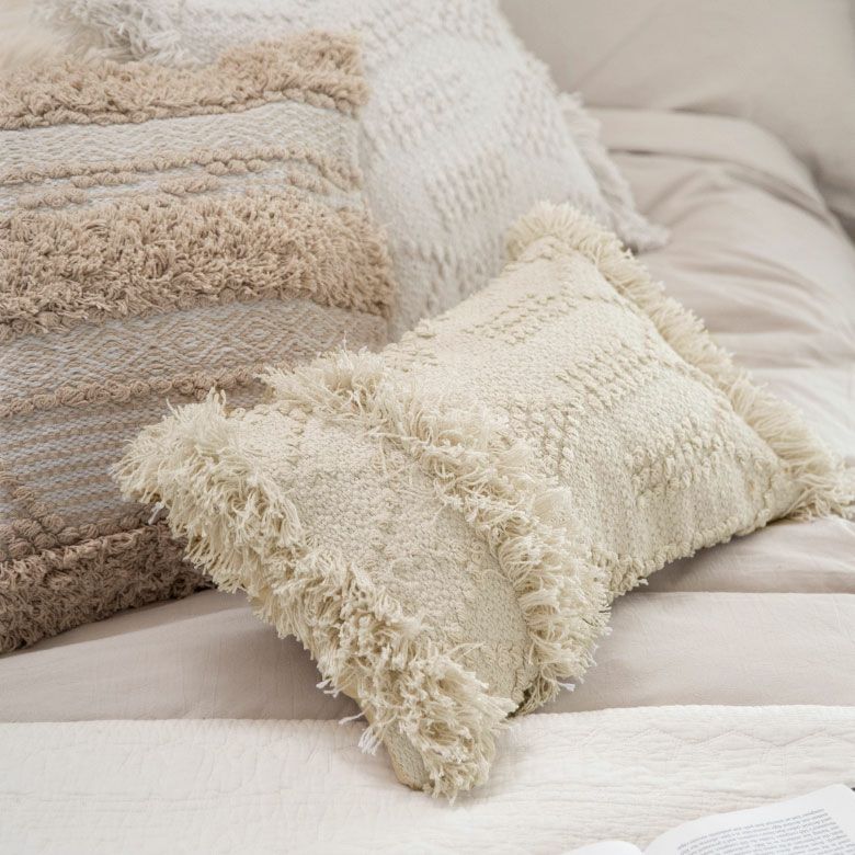 クッションカバー クッション ホワイト ボヘミアン 30×50cm