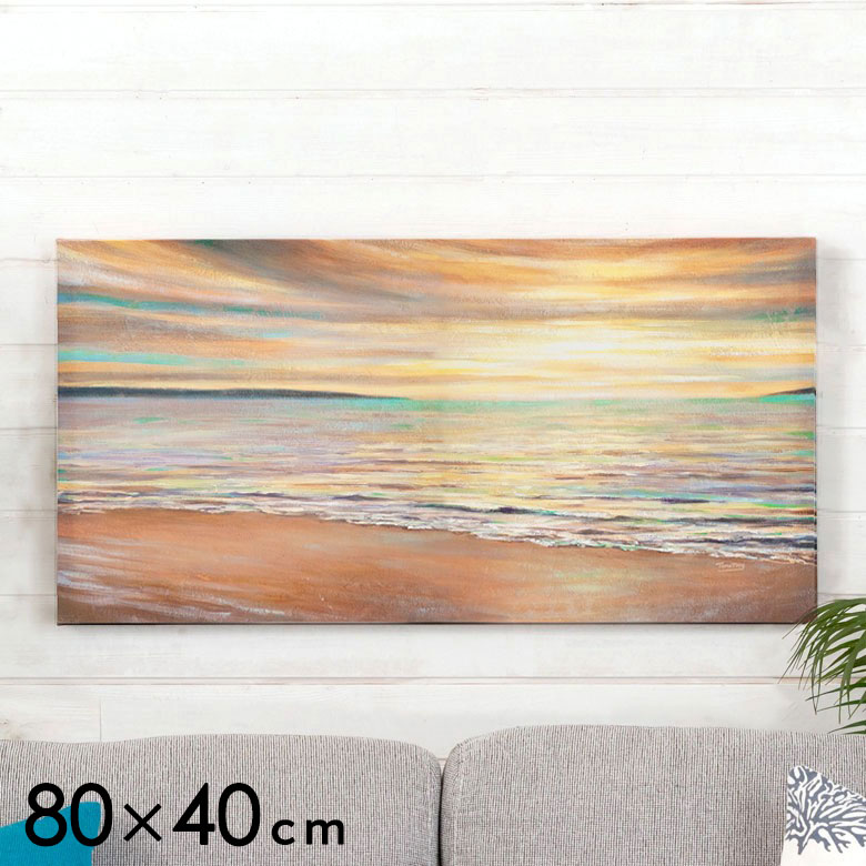 アジアンテイスト ウッドフレーム 絵画 油絵 波 海 アジア バリ サイズ 