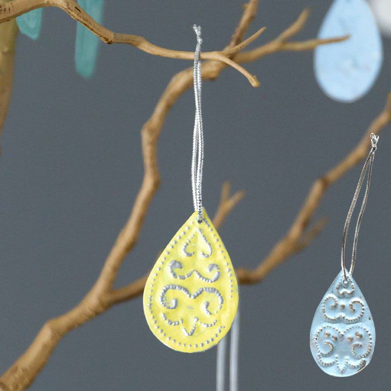 メール便対応】オーナメント アルミ製 しずく 雫 雨 涙 ドロップ