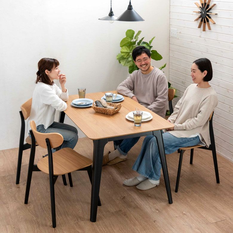 ダイニング5点セット 幅93x奥行93x高さ73cm テーブル イス 木製 