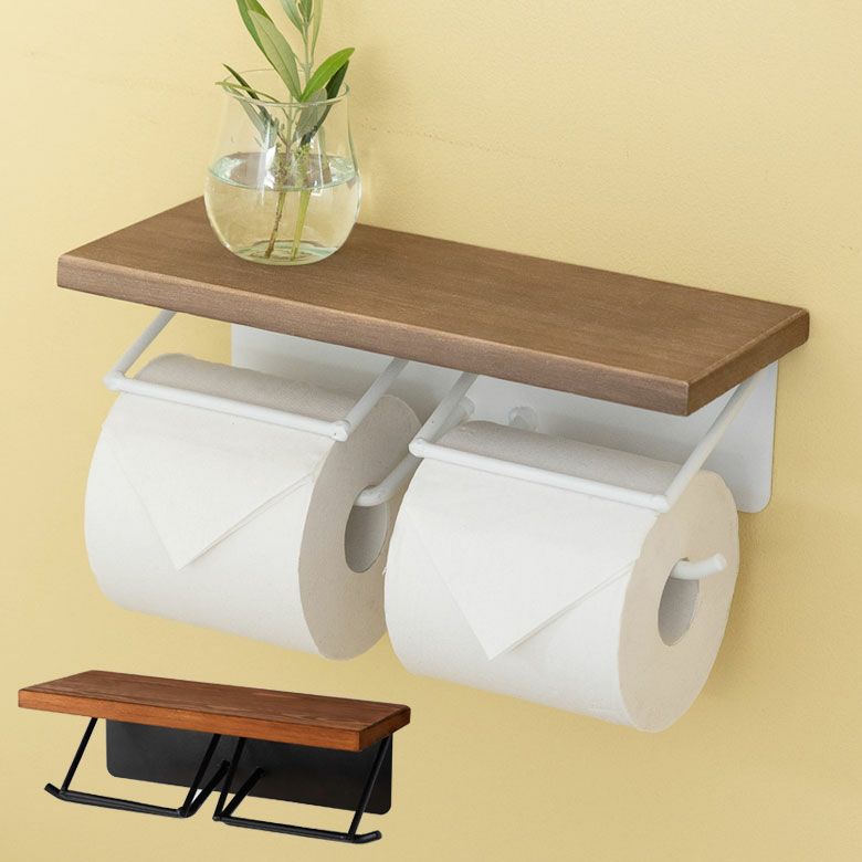 トイレットペーパーホルダー アイアン ダブル 2連 おしゃれ 北欧 モダン ヴィンテージ レトロ シンプル 紙巻器 タオルハンガー ペーパーホルダー アンティーク 西海岸 ライトグレー ブルックリン かっこいい Toby-トビー