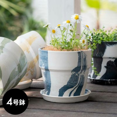 フラワーベース 花瓶 花びん 水入れ可 マーブル トール 約 W 15.5cm D